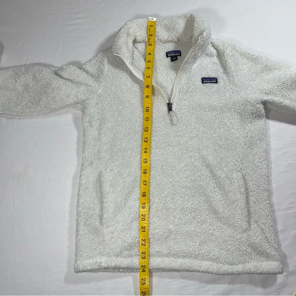Patagonia Kids Los Gatos Quarter Zip Fleece Pullover Cream White Size L‎ 12